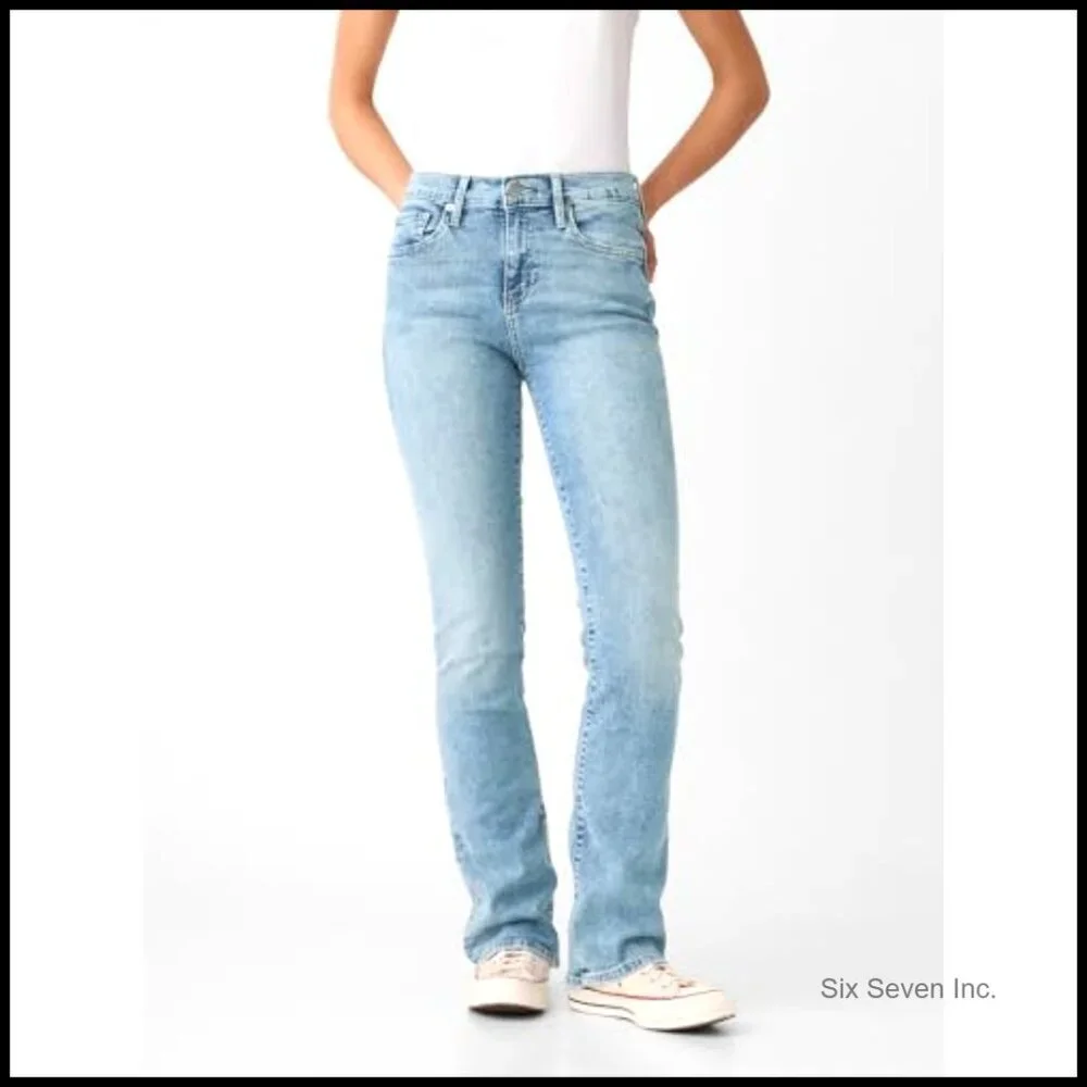 Baby Boot Cut Denim Jeans Classic Retro Y2K Style Flattering Fit